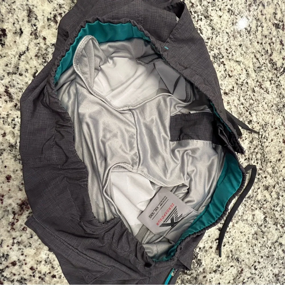 ZGray‎ Swim Shorts with Teal Accents NWOT